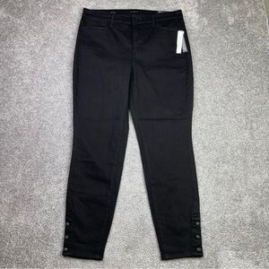 Talbots Jeans Women's 10 Black Jegging Skinny Ankle High Rise Button Detail